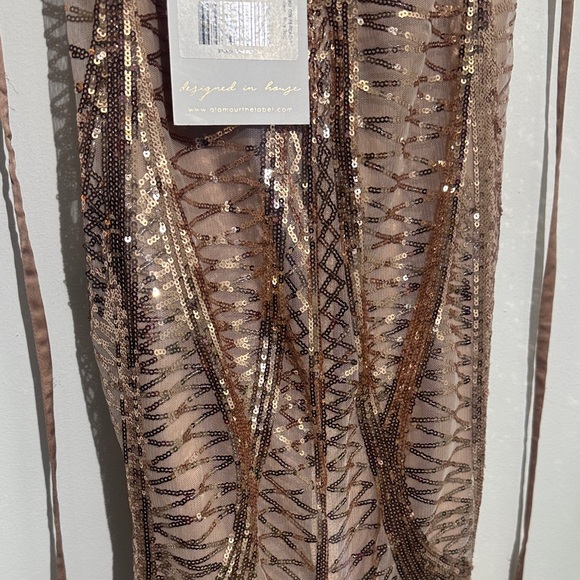 Elegant Sequin Prom Dress in Gold - Picture 6 of 9